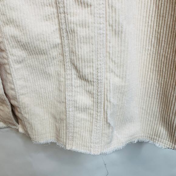 Zara Corduroy Duster Shacket Jacket Sz Medium Cream - Picture 5 of 7